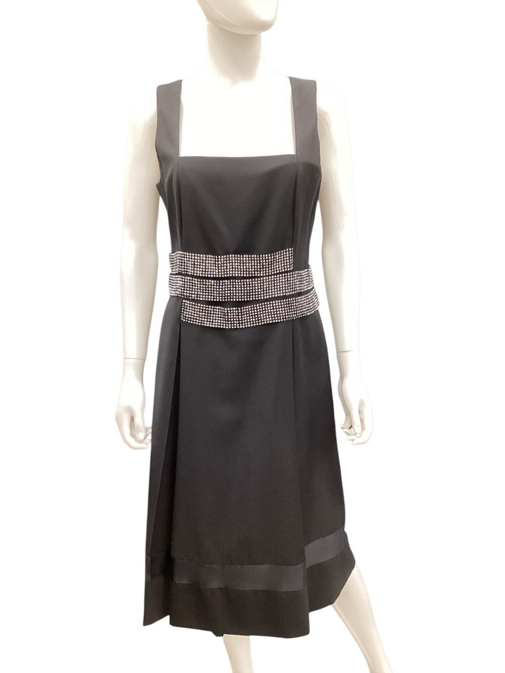Tory Burch Women’s Dress Size 10 Sleeveless Wool Blend Decorative Waist Black